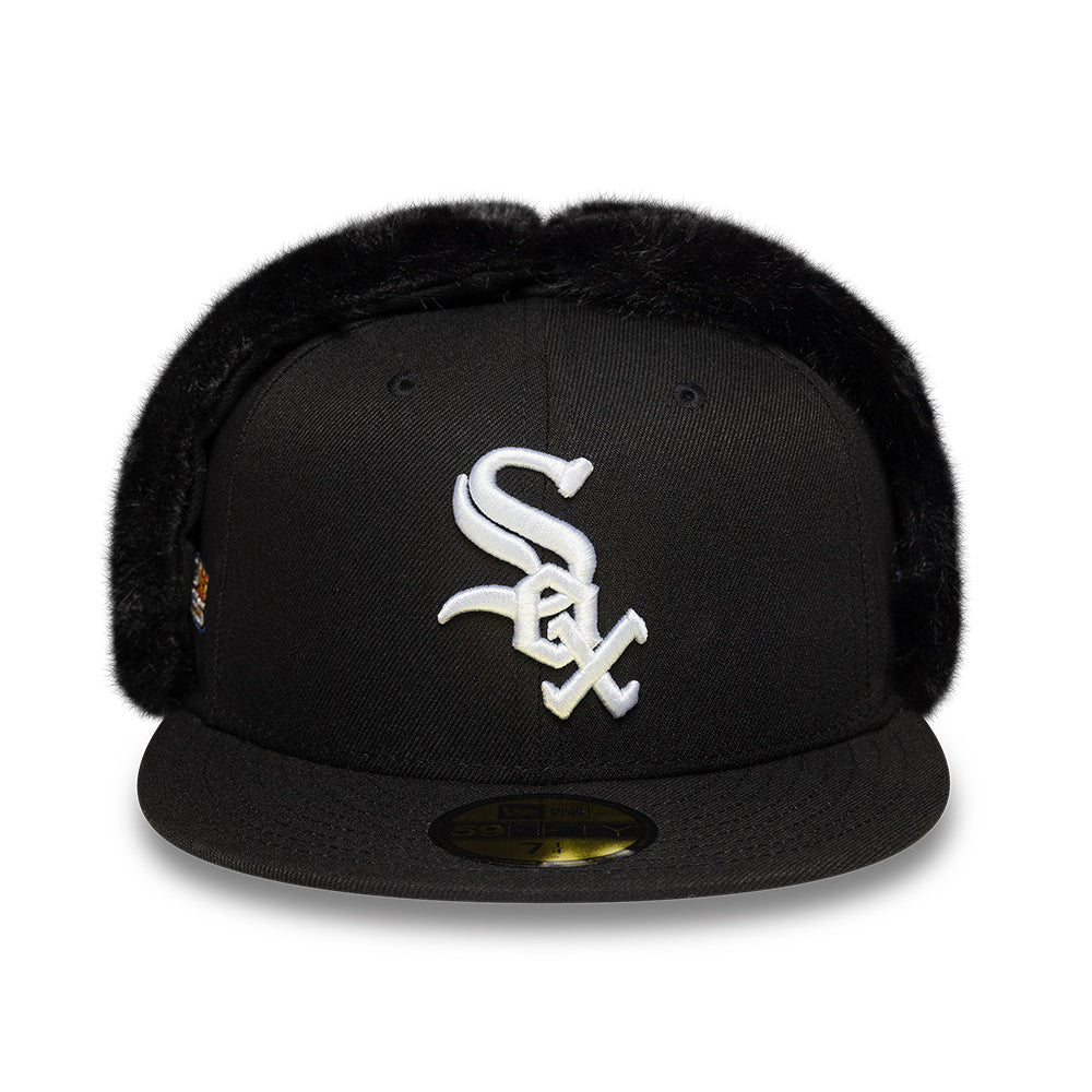 Casquette 59FIFTY MLB World Series Dogear Avec Protège-Oreilles Chicago White Sox noir-blanc NEW ERA