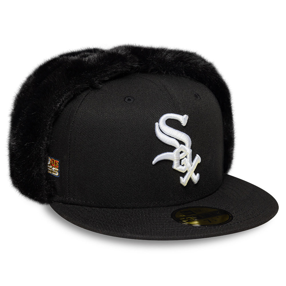 Casquette 59FIFTY MLB World Series Dogear Avec Protège-Oreilles Chicago White Sox noir-blanc NEW ERA