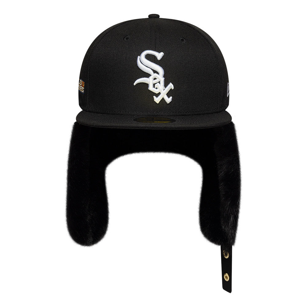 Casquette 59FIFTY MLB World Series Dogear Avec Protège-Oreilles Chicago White Sox noir-blanc NEW ERA