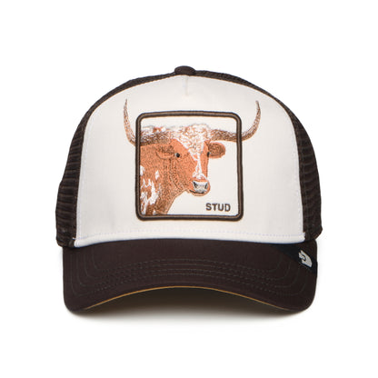 Casquette Trucker Over the Line Longhorn blanc-marron GOORIN