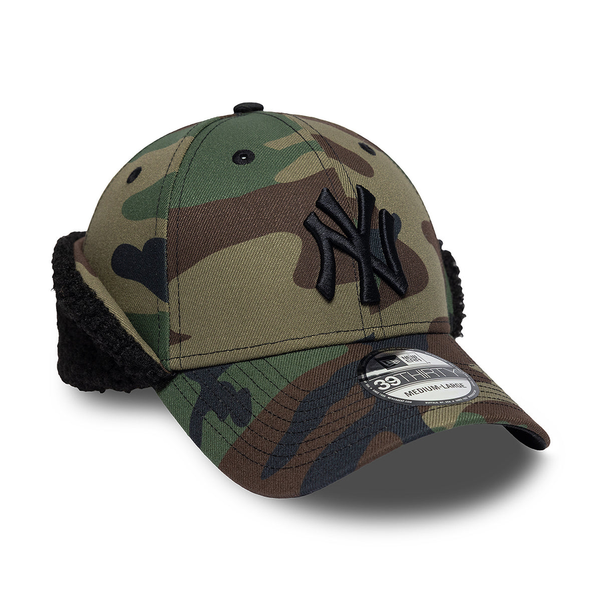 Casquette 39THIRTY MLB Down Flap New York Yankees camouflage-noir NEW ERA