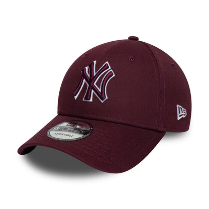 Casquette 9FORTY MLB Team Outline New York Yankees bordeaux-blanc NEW ERA