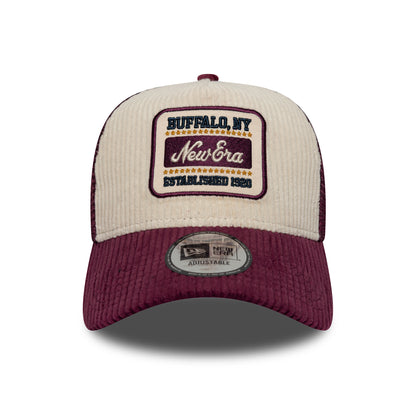 Casquette Trucker A-Frame 9FORTY Cord Visor pierre-bordeaux NEW ERA