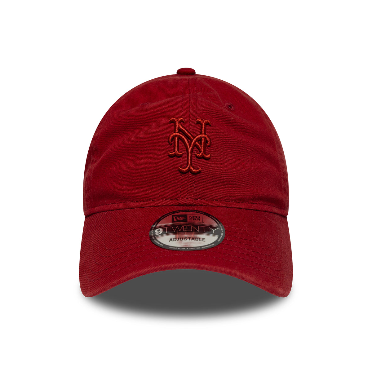 Casquette 9TWENTY MLB Washed Midi Logo New York Mets rouge profond NEW ERA