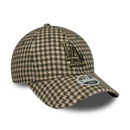 Casquette Femme 9FORTY M-Crown MLB Houndstooth L.A. Dodgers camel-olive NEW ERA