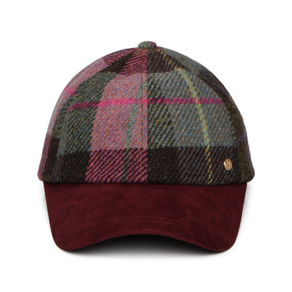 Casquette en HARRIS TWEED bordeaux-mousse FAILSWORTH