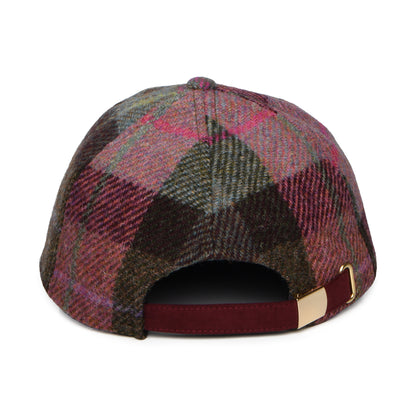 Casquette en HARRIS TWEED bordeaux-mousse FAILSWORTH