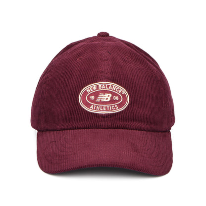 Casquette en Velours Côtelé Athletics vin NEW BALANCE