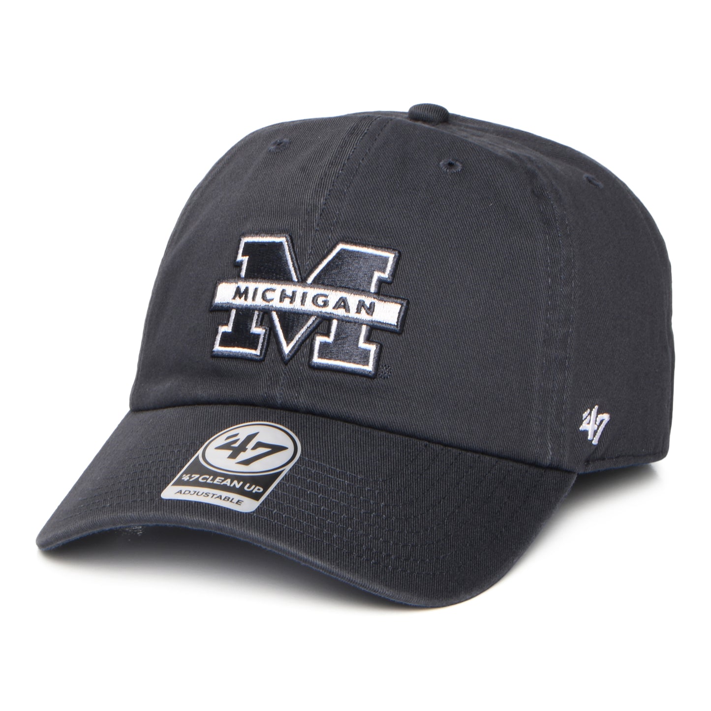 Casquette NCAA Clean Up Michigan Wolverines bleu marine délavé 47 BRAND