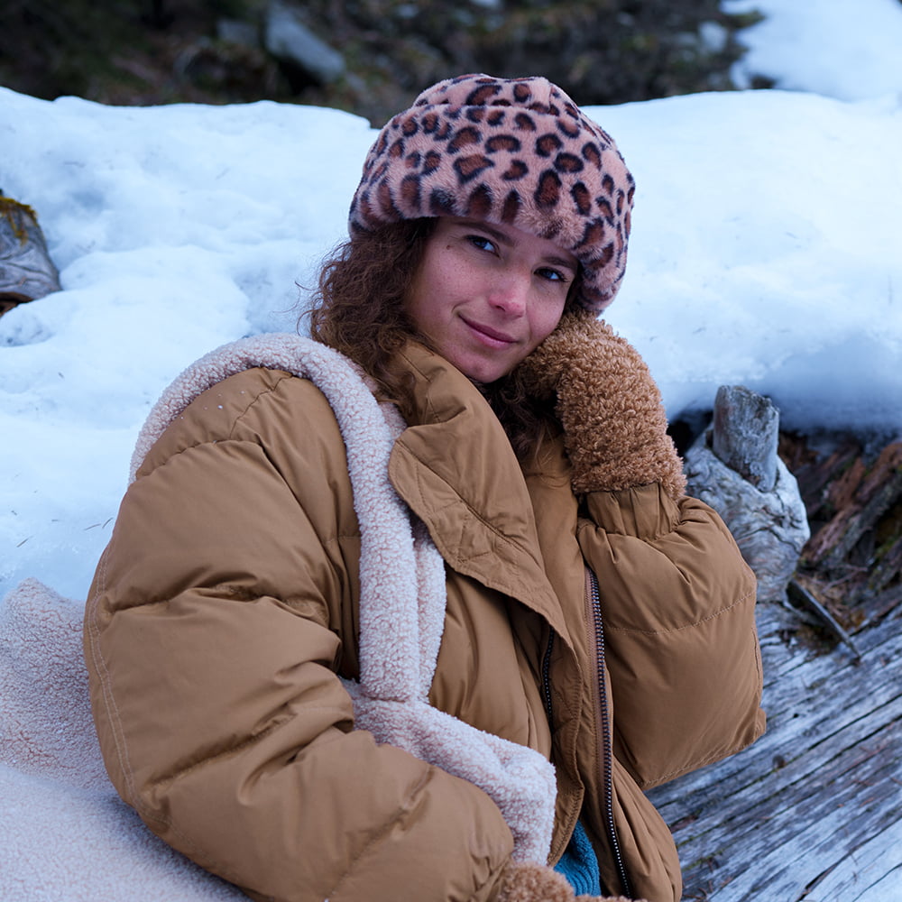 Chapeau Hiver en Fausse Fourrure Léopard Cherrybush marron BARTS