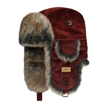 Chapka en Velours Côtelé Rib Bomber rouille BARTS