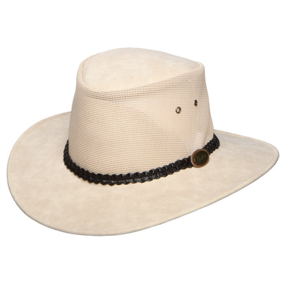 Chapeau Australien Ventilé en Simili-Cuir Voyageur beige DENTON