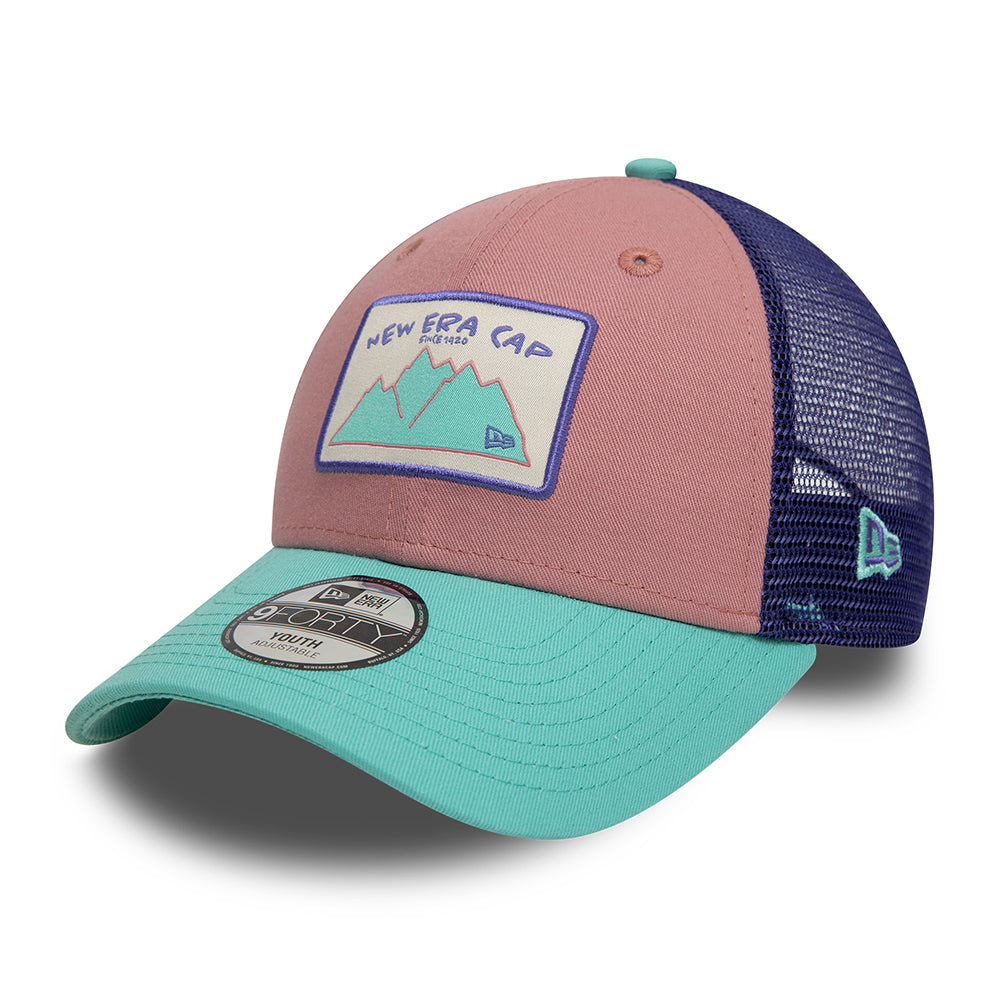 Casquette Trucker Enfant 9FORTY NE Contrast rose-bleu sarcelle-bleu marine NEW ERA