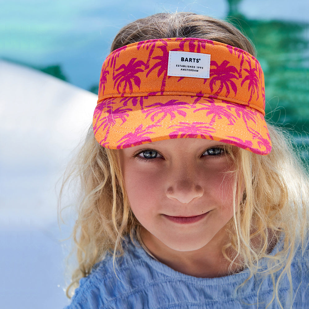 Visière Été Enfant en Coton Bynda orange-rose BARTS