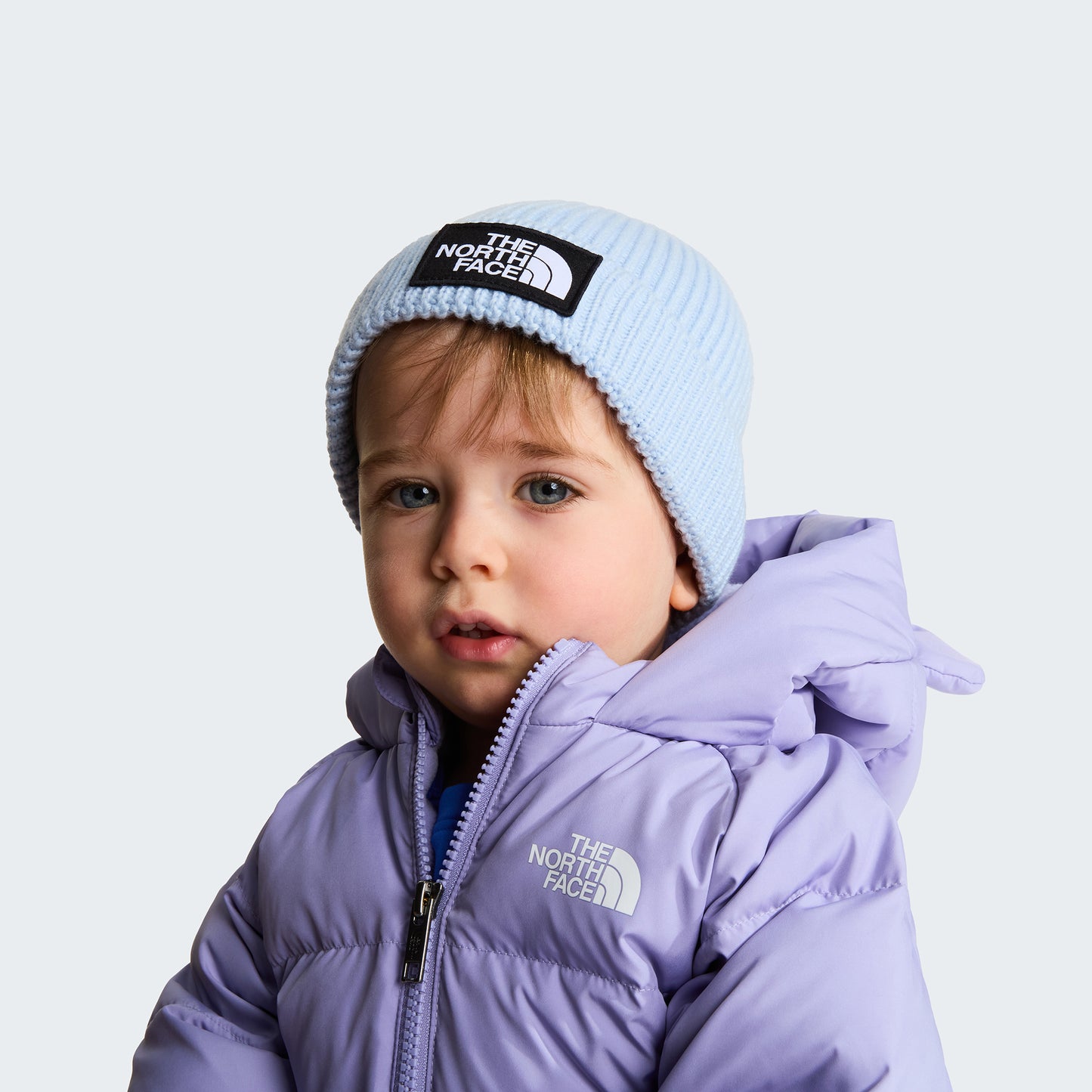 Bonnet Bébé Recyclé à Revers TNF Logo Box bleu glacé THE NORTH FACE