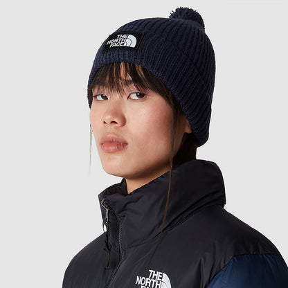 Bonnet à Pompon Recyclé TNF Logo Box Pom bleu marine THE NORTH FACE