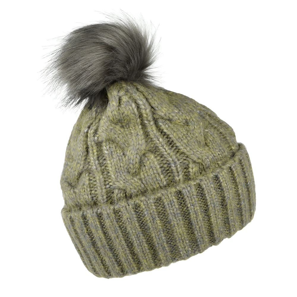 Bonnet à Pompon en Fausse Fourrure Amelia sauge FAILSWORTH