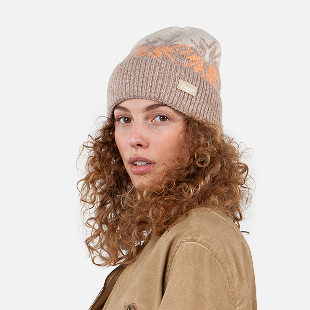 Bonnet à Revers Fairywren marron clair-abricot BARTS