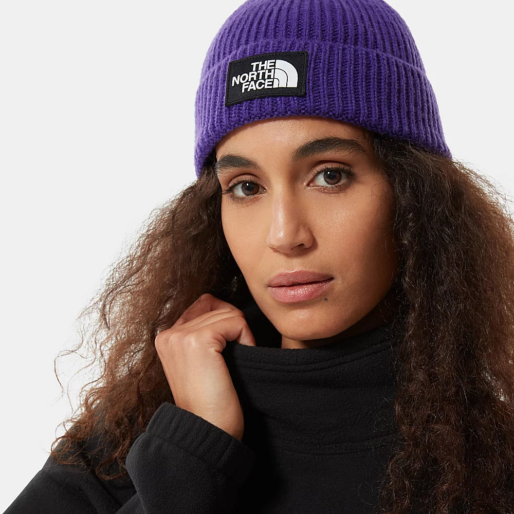 Bonnet Marin à Revers TNF Logo Box violet THE NORTH FACE