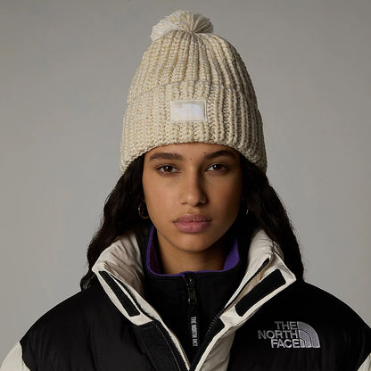 Bonnet à Pompon Cozy Chunky Cabin blanc cassé THE NORTH FACE
