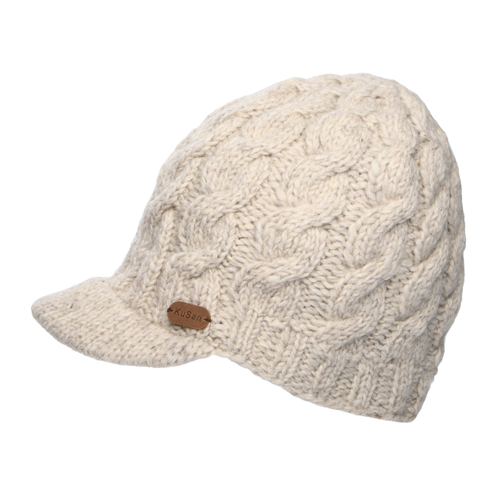 Bonnet à Visière à Torsades avoine KUSAN