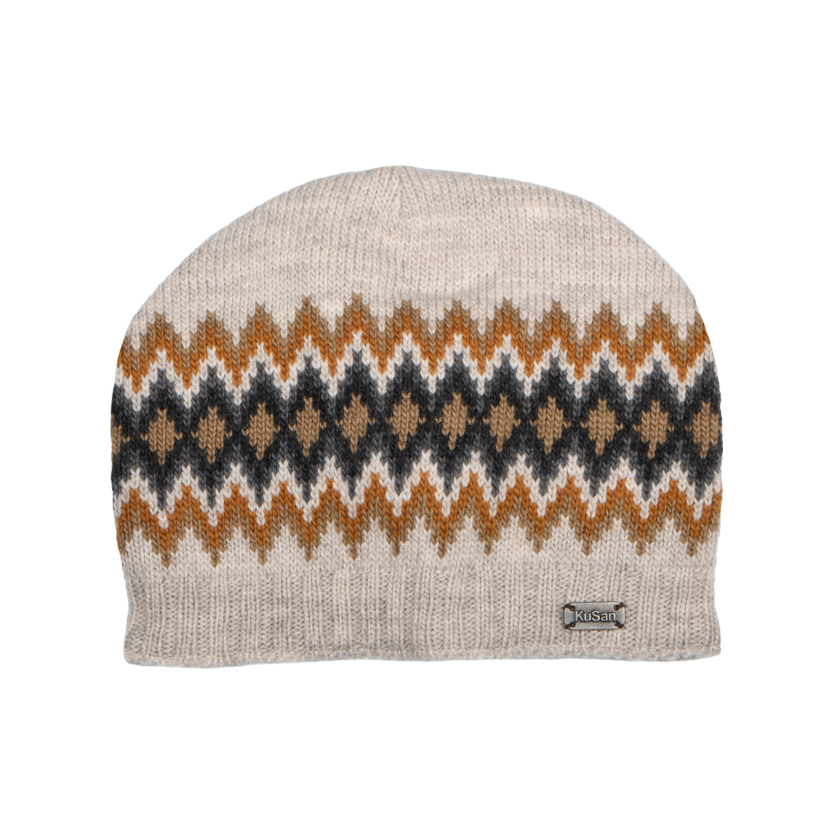Bonnet Boutonné Losanges avoine-multi KUSAN