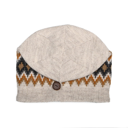 Bonnet Boutonné Losanges avoine-multi KUSAN