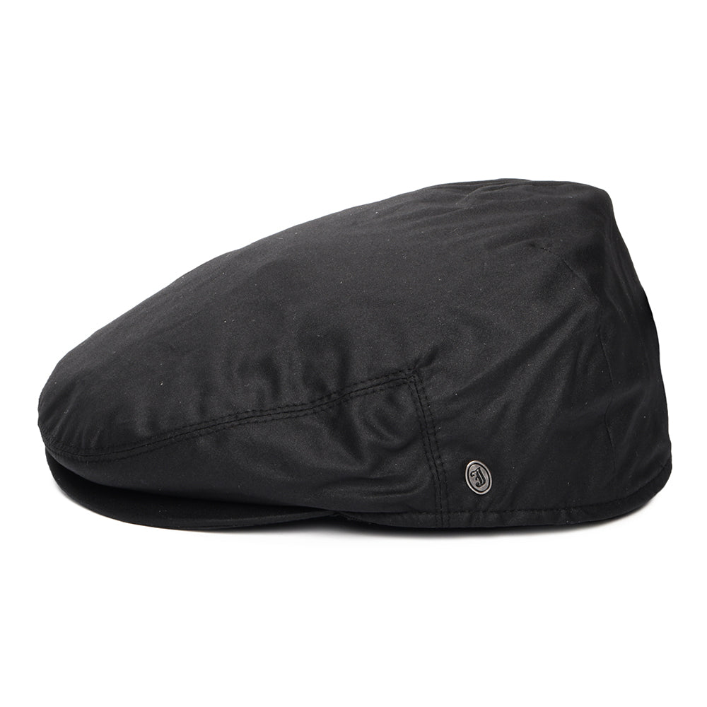 Casquette Plate en Toile Cirée noir JAXON & JAMES - VENTE EN GROS