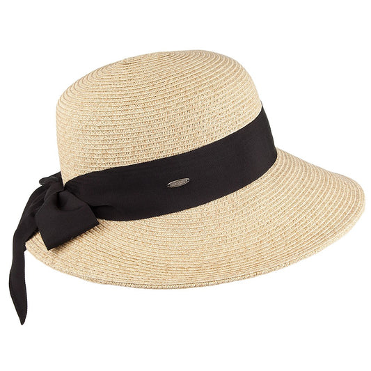Chapeau de Paille Été avec Noeud en Gros-Grain naturel SCALA
