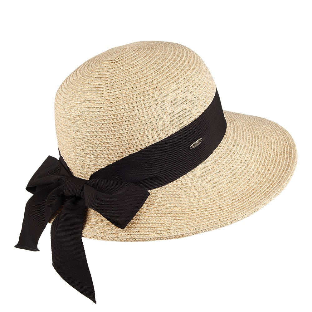 Chapeau de Paille Été avec Noeud en Gros-Grain naturel SCALA