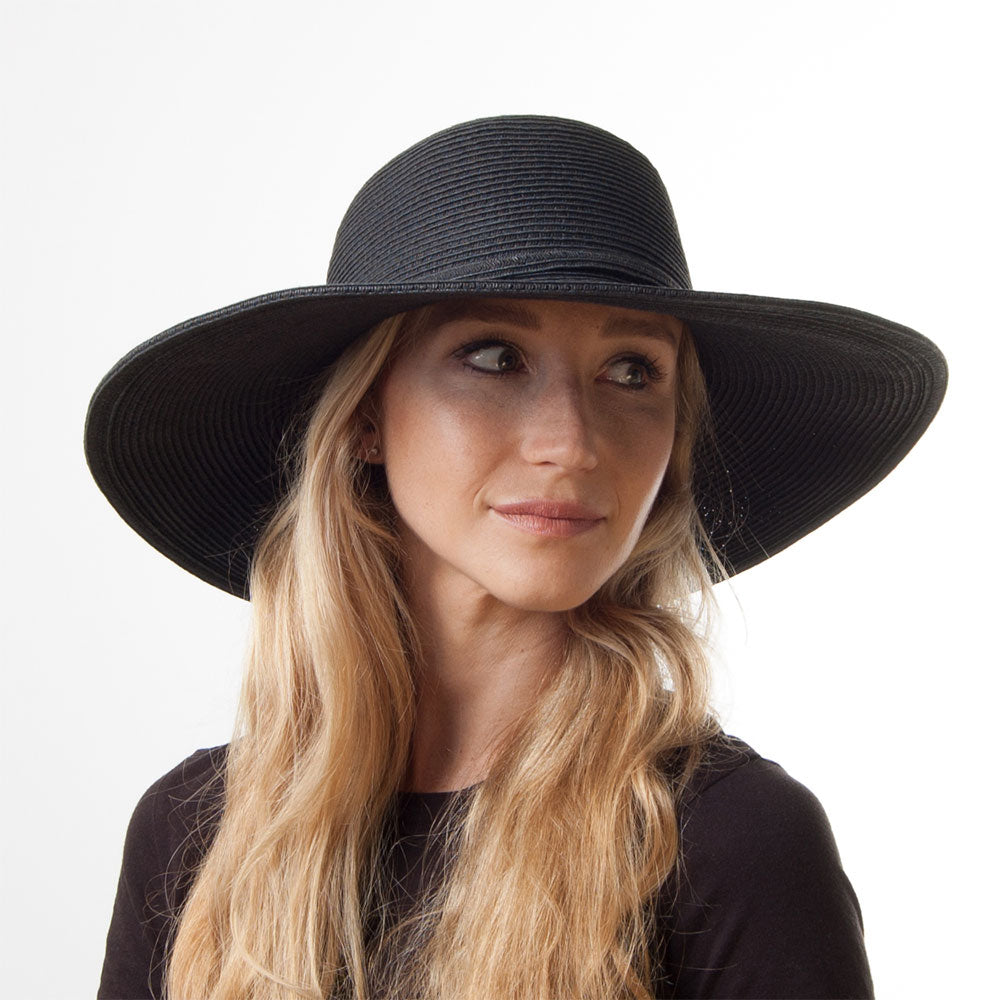 Chapeau Été Brighton noir SUR LA TETE