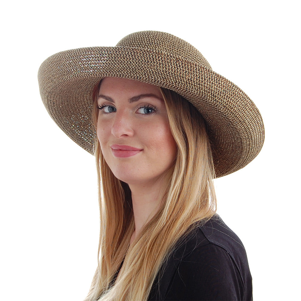 Chapeau Été Pliable Traveller naturel-noir SUR LA TÊTE