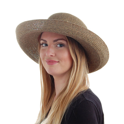 Chapeau Été Pliable Traveller naturel-noir SUR LA TÊTE