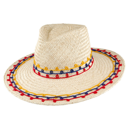 Chapeau Été en Paille Brodé Joanna mélanges de naturels BRIXTON