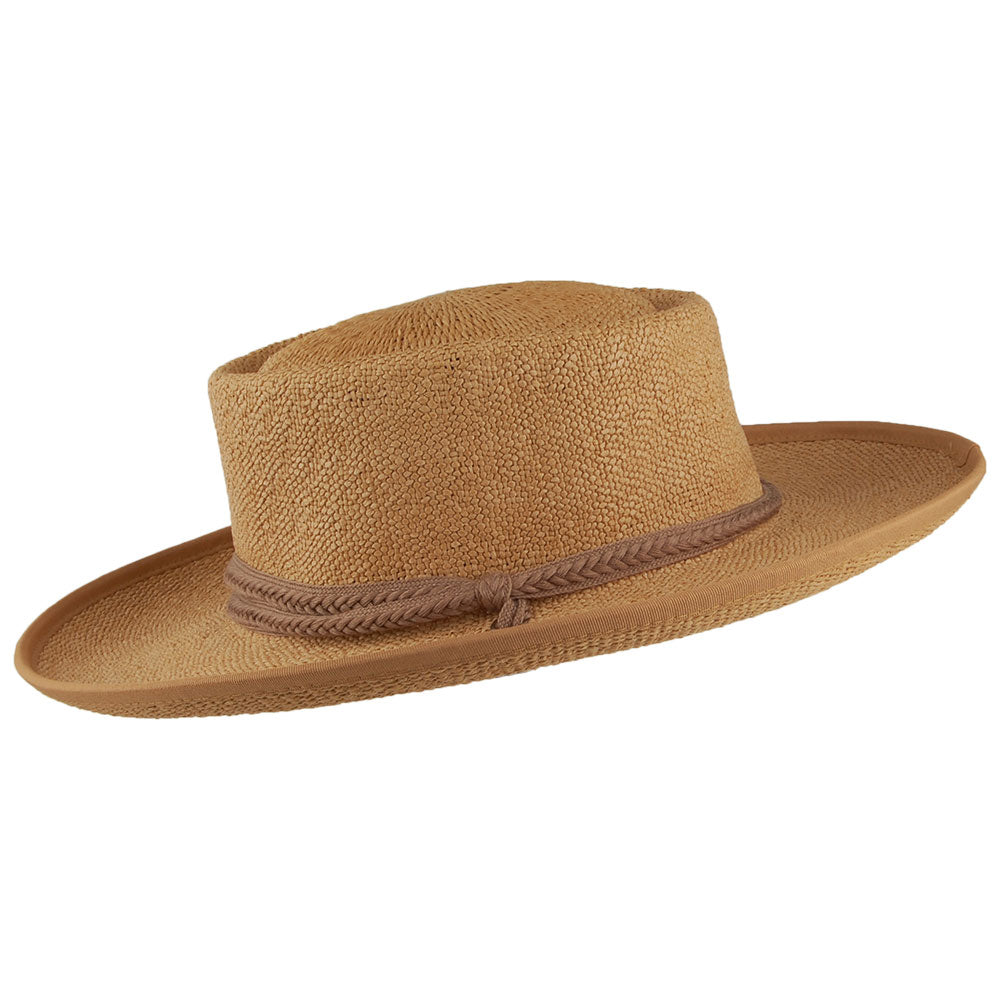 Chapeau Été Gaucho en Paille Toyo avec Jugulaire en Coton Tressé Jesolo thé SCALA