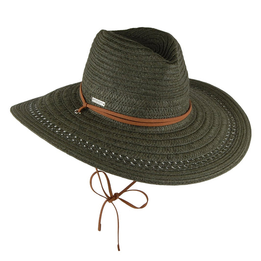 Chapeau Été à Bord Large avec Jugulaire olive SEEBERGER