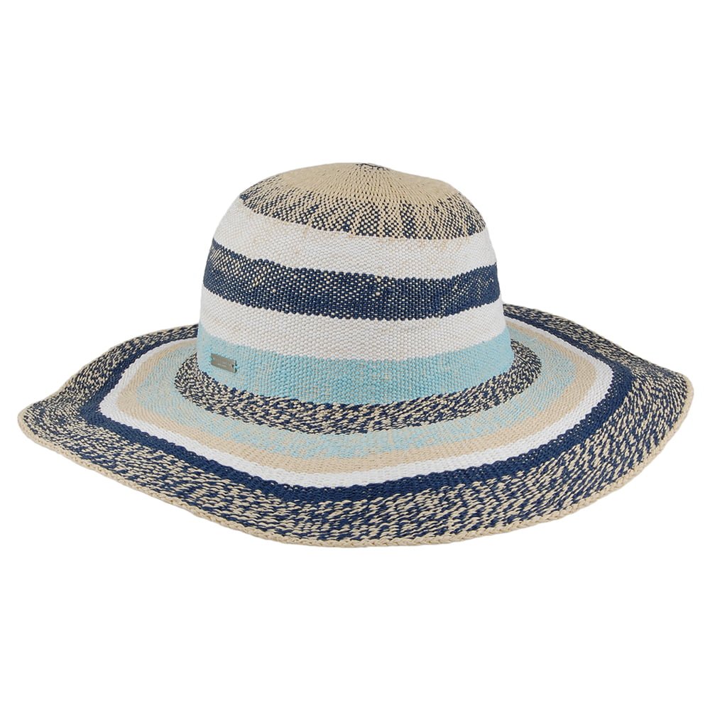 Chapeau Été à Bord Large à Rayures naturel-bleu SEEBERGER