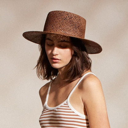 Chapeau Été en Paille Whitney marron BRIXTON
