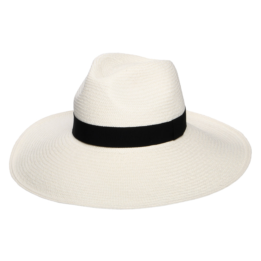 Chapeau Panama à Bord Large avec Bandeau noir Jessica décoloré CHRISTYS