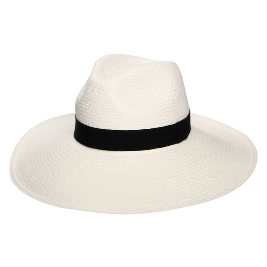 Chapeau Panama à Bord Large avec Bandeau noir Jessica décoloré CHRISTYS