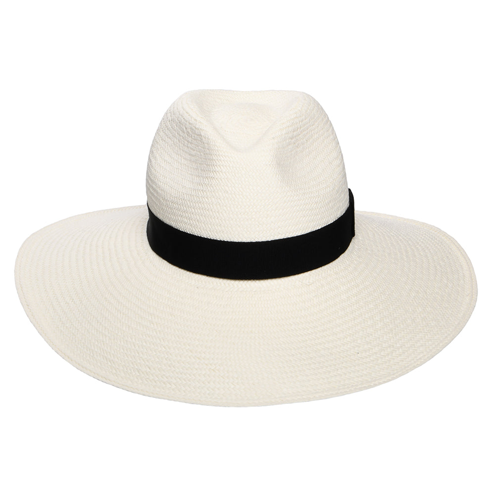 Chapeau Panama à Bord Large avec Bandeau noir Jessica décoloré CHRISTYS