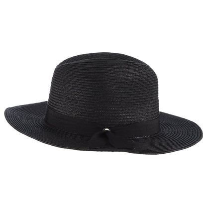 Chapeau Fedora Safari En Papier Tressé Beatty noir SCALA