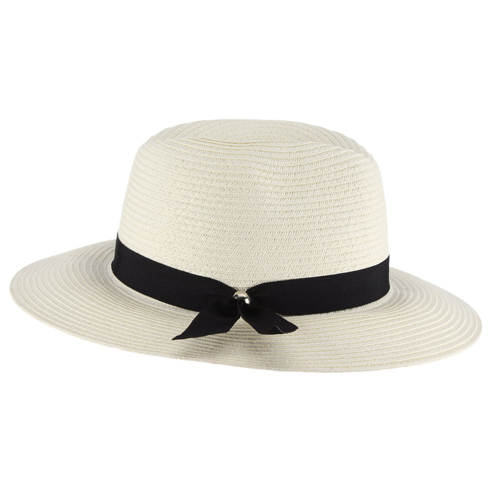 Chapeau Fedora Safari En Papier Tressé Beatty ivoire SCALA