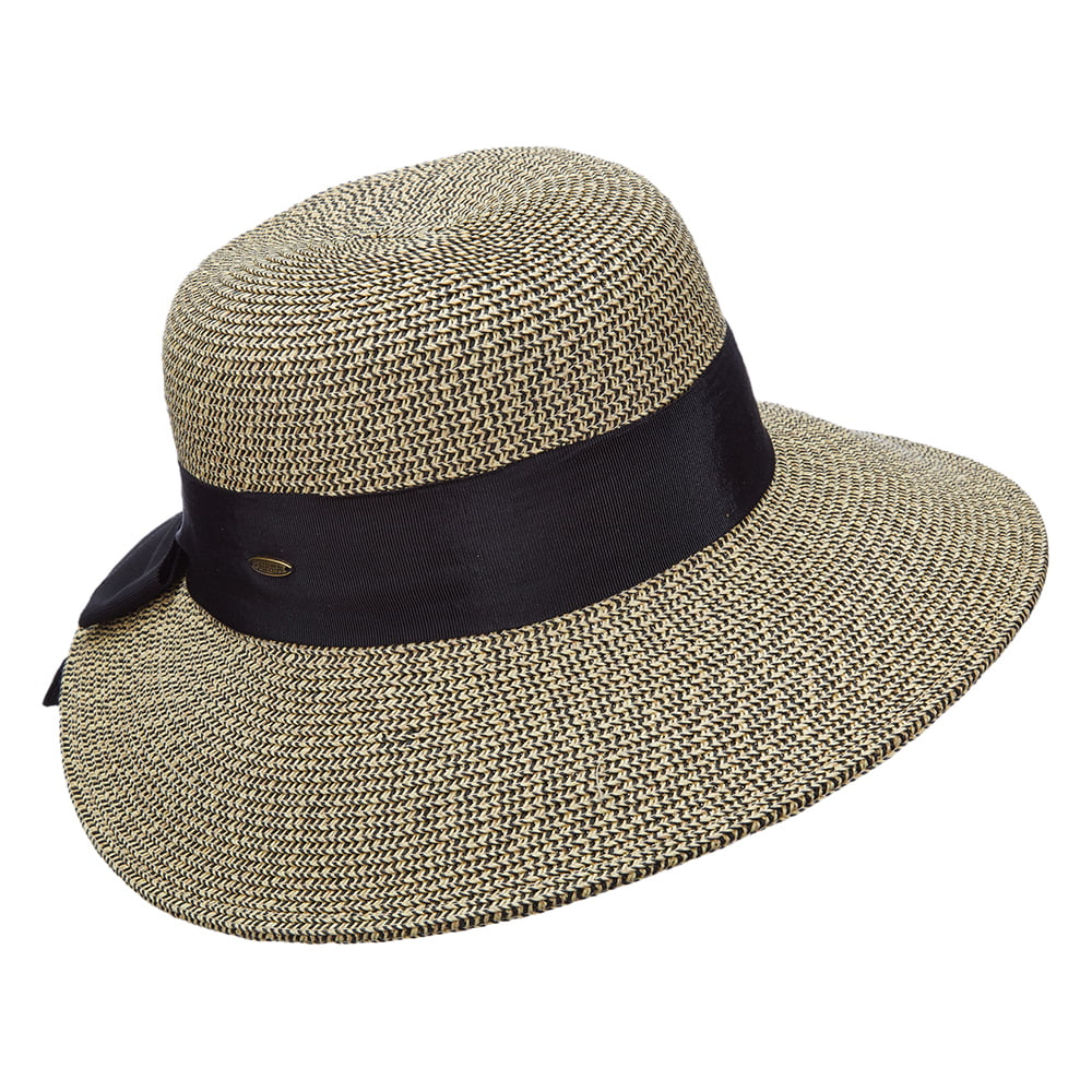 Chapeau de Paille Été avec Noeud en Gros-Grain blé-noir SCALA