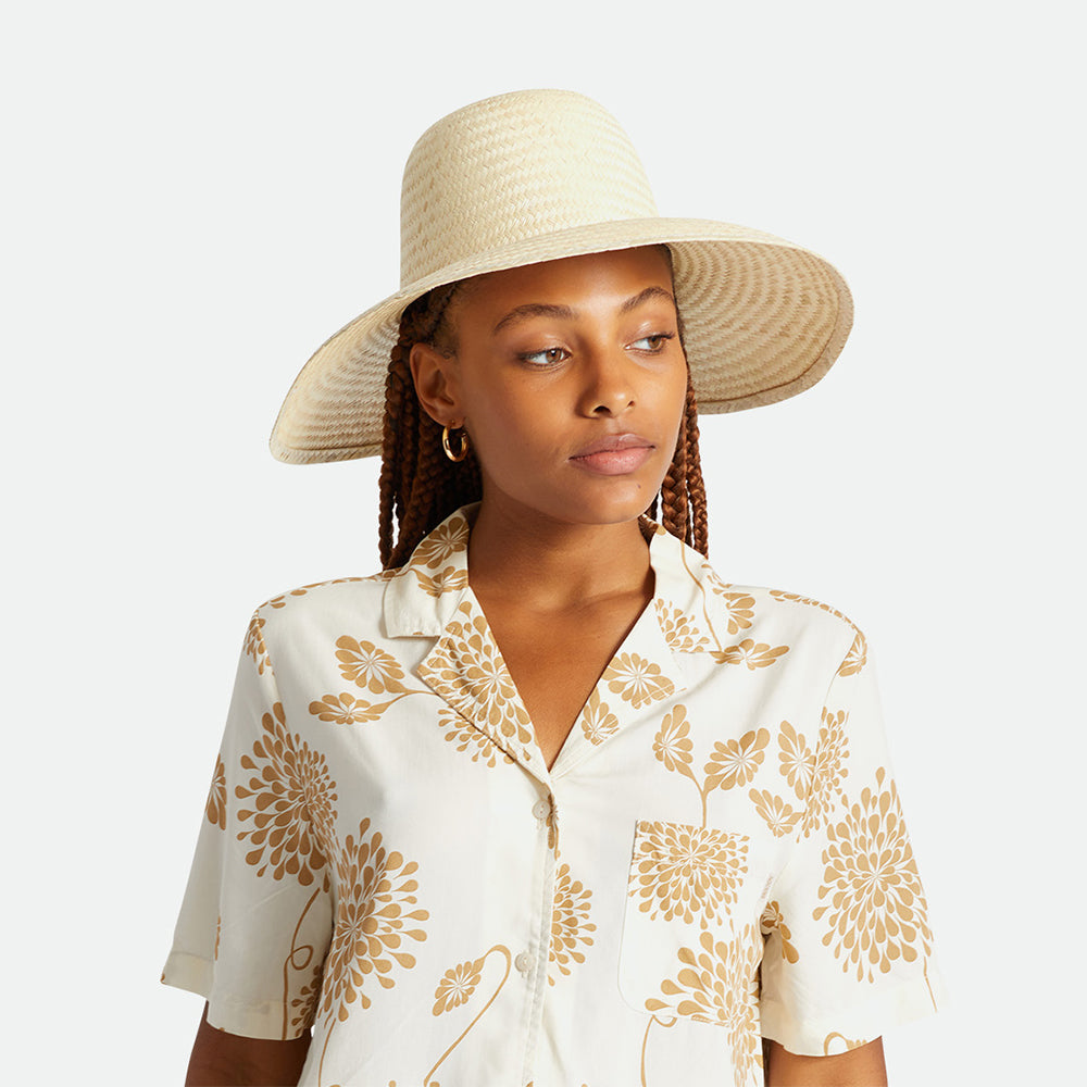 Chapeau Été à Bord Large en Paille Toyo Janae naturel BRIXTON