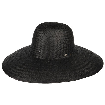 Chapeau Été à Bord Large en Paille Janae noir BRIXTON