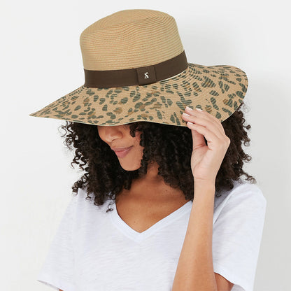 Chapeau Fedora Été à Bord Large Léopard Sia naturel-marron JOULES