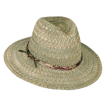 Chapeau Fedora en Paille à Motifs naturel SEEBERGER