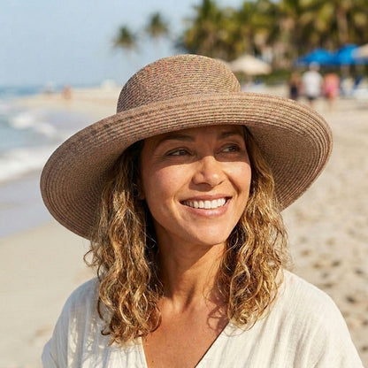 Chapeau Été Pliable Traveller multicolore SUR LA TÊTE