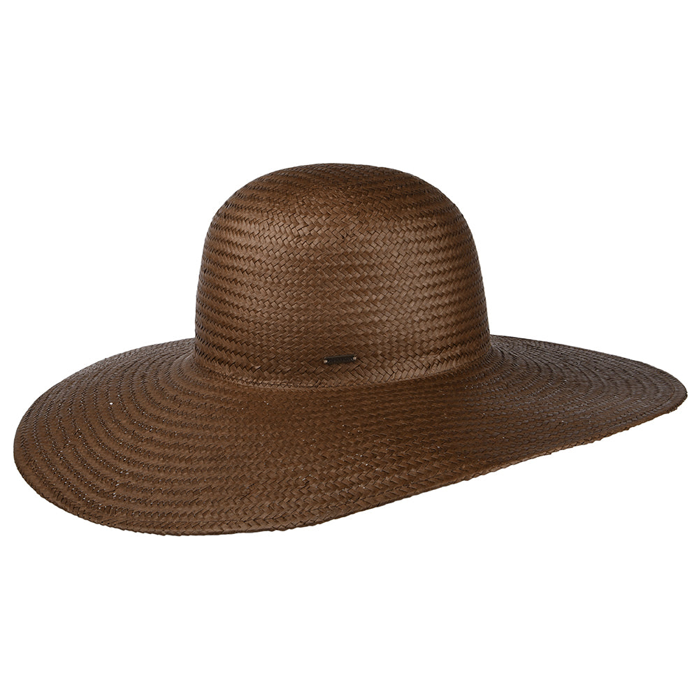 Chapeau Été à Bord Large en Paille Toyo Janae marron BRIXTON